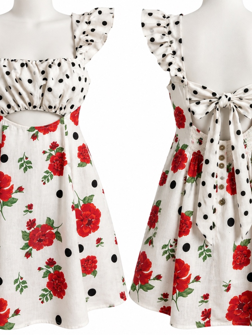 Free People Printed Bom Bom Mini Dress